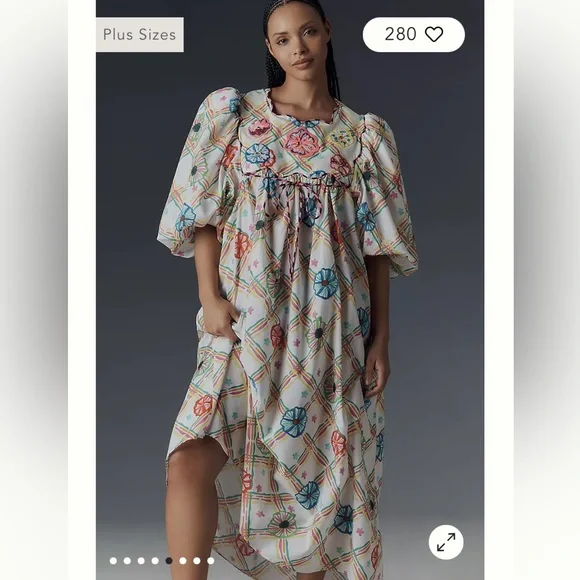 CELIA B SANTORINI PUFF-SLEEVE DRESS - Picture 2 of 6